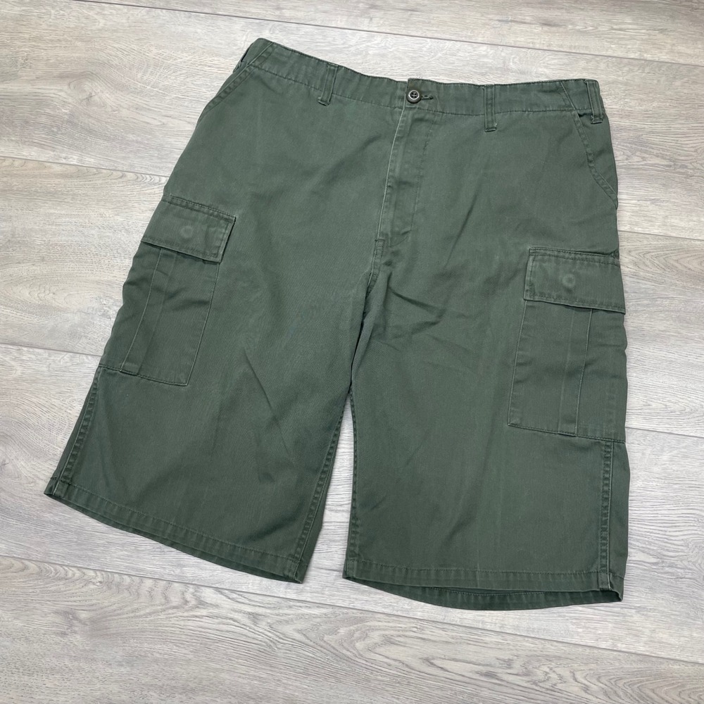 Rothco Ultra Force BDU Cargo Shorts Mens Large Green Adjustable Waist Military